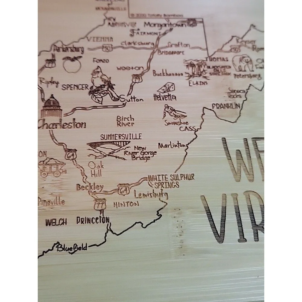 A‎ Slice of Life West Virginia State Serving and Cutting Board, 11